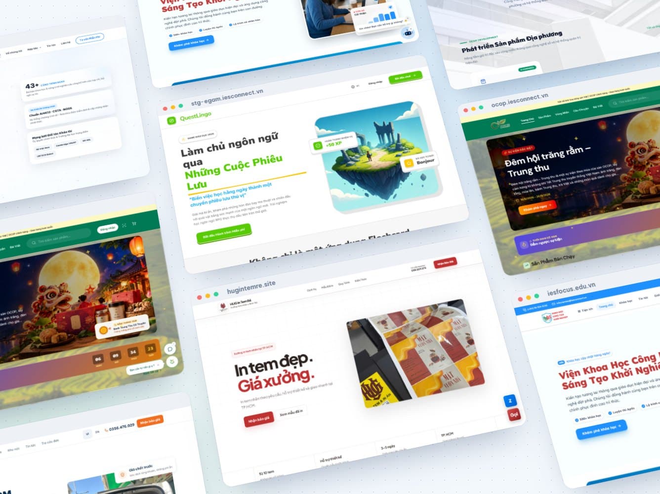 Các website và nền tảng số IES đã triển khai